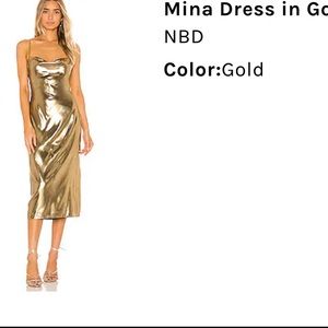 NBD gold midi dress. Perfect for the special occasion & birthdays. Never worn.